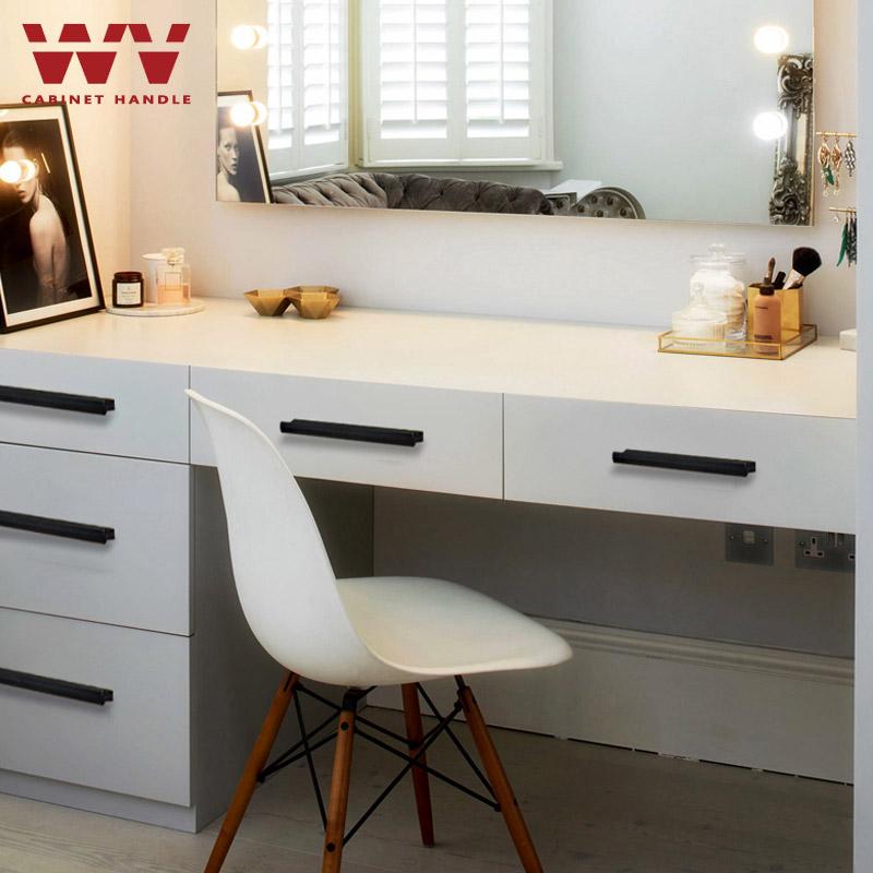 WV Kitchen Cabinet Handles and Pulls Black Silver Dressers Closet Furniture Door Handles Aluminum Drawer and Knobs Hardwares