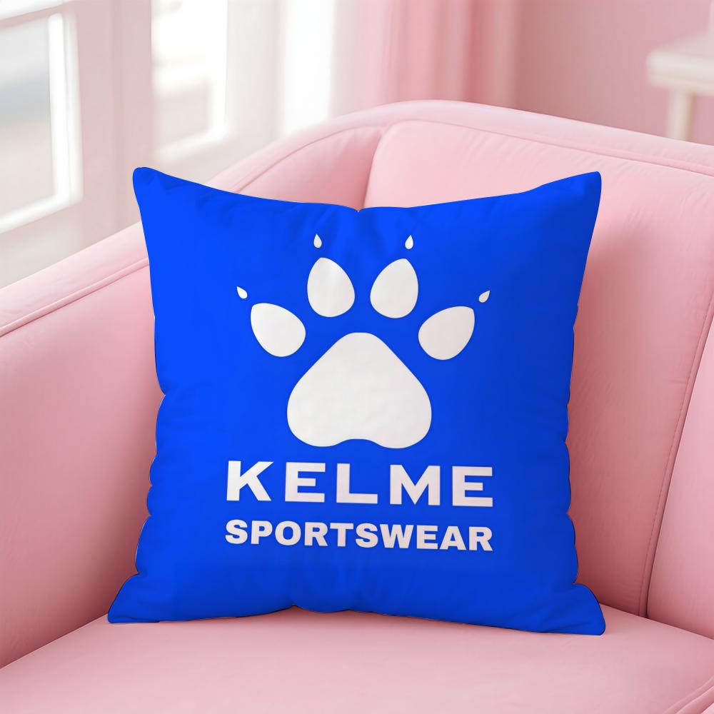 Luxury Fashion Brand Logo K-Kelme Cushion Cover Pillowcase Short Plush Invisible Zipper Room Sofa Cushion Cover