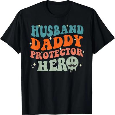 Camiseta Retro del Día del Padre Esposo Papá Protector Héroe
