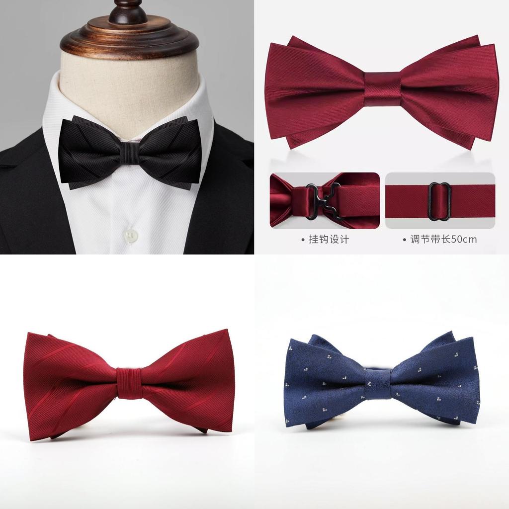 Classic Black Satin Bow Tie For Groomsmen Wedding Formal Attire Men Women
