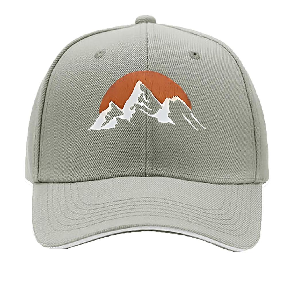 Casual Outdoor UnisexS Baseball Cap with Adjustable Features Featuring a Fun Sunrise Mountain Design Sandwich Baseball Cap