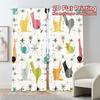 Set Of 2 Flat Printing Jit Curtains Without Rod Atomic Cats Popular Window Treatment Fabric Versatile All Curtain Polyester