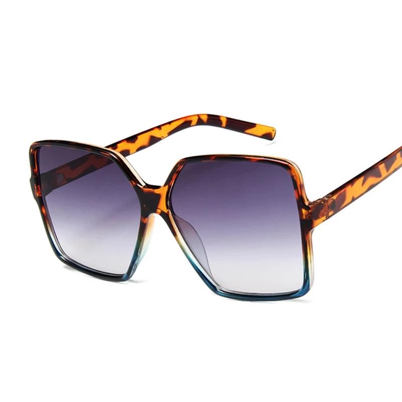 Gafas de sol cuadradas negras de gran tamaño para mujer, gafas de sol coloridas con montura grande, gafas de espejo para mujer, gafas unisex con degradado, gafas de sol estilo hip hop