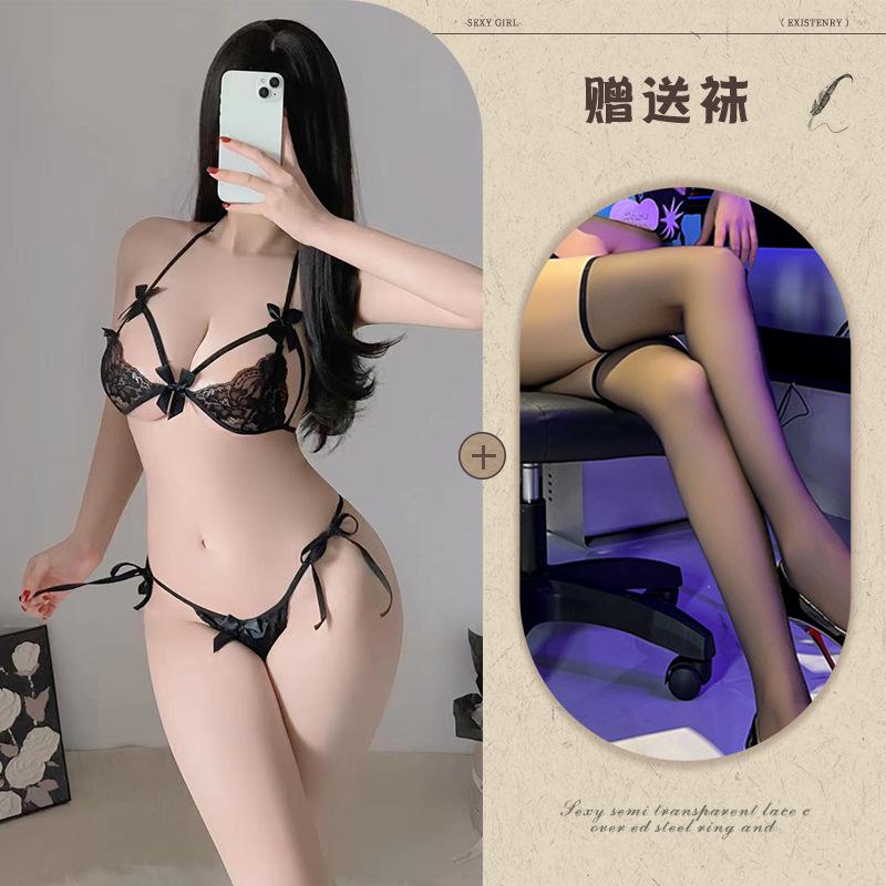 Seksowna bielizna seksowna koronkowa biustonosz trzypunktowy bielizna damska transparentna kusząca piżama garnitur