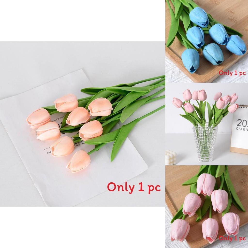 Tulip Artificial Flower With Pu Material For Home Decor And Photography Props