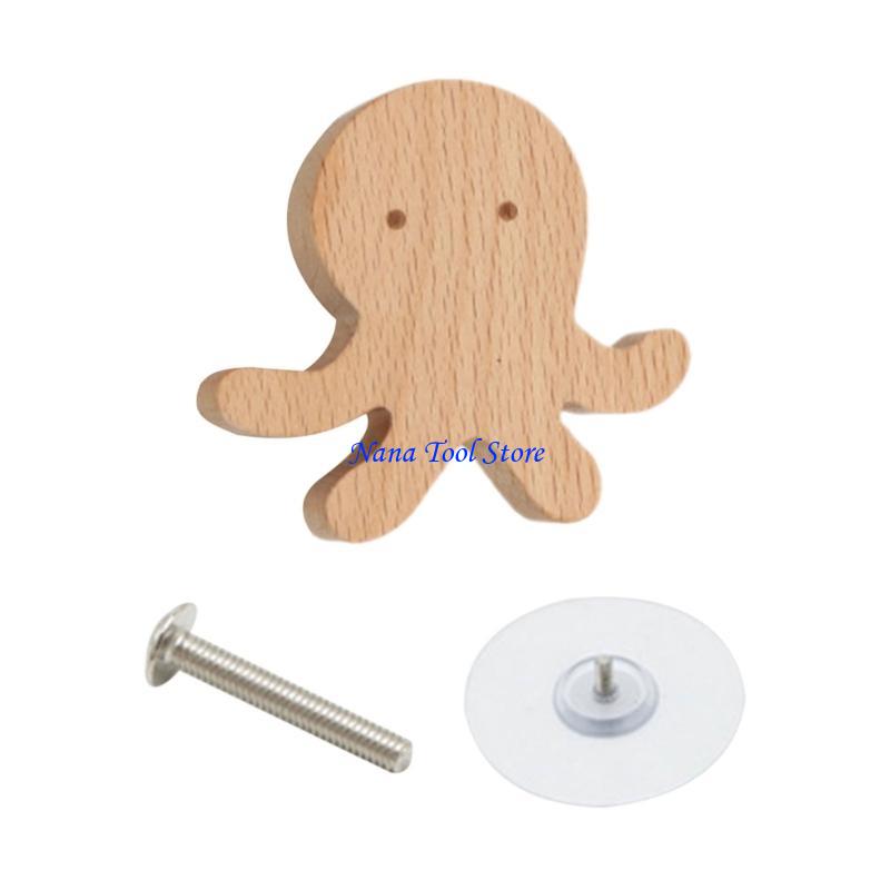 31GJ Furniture Knob with Fun Animal Wooden Drawer Handle Handle