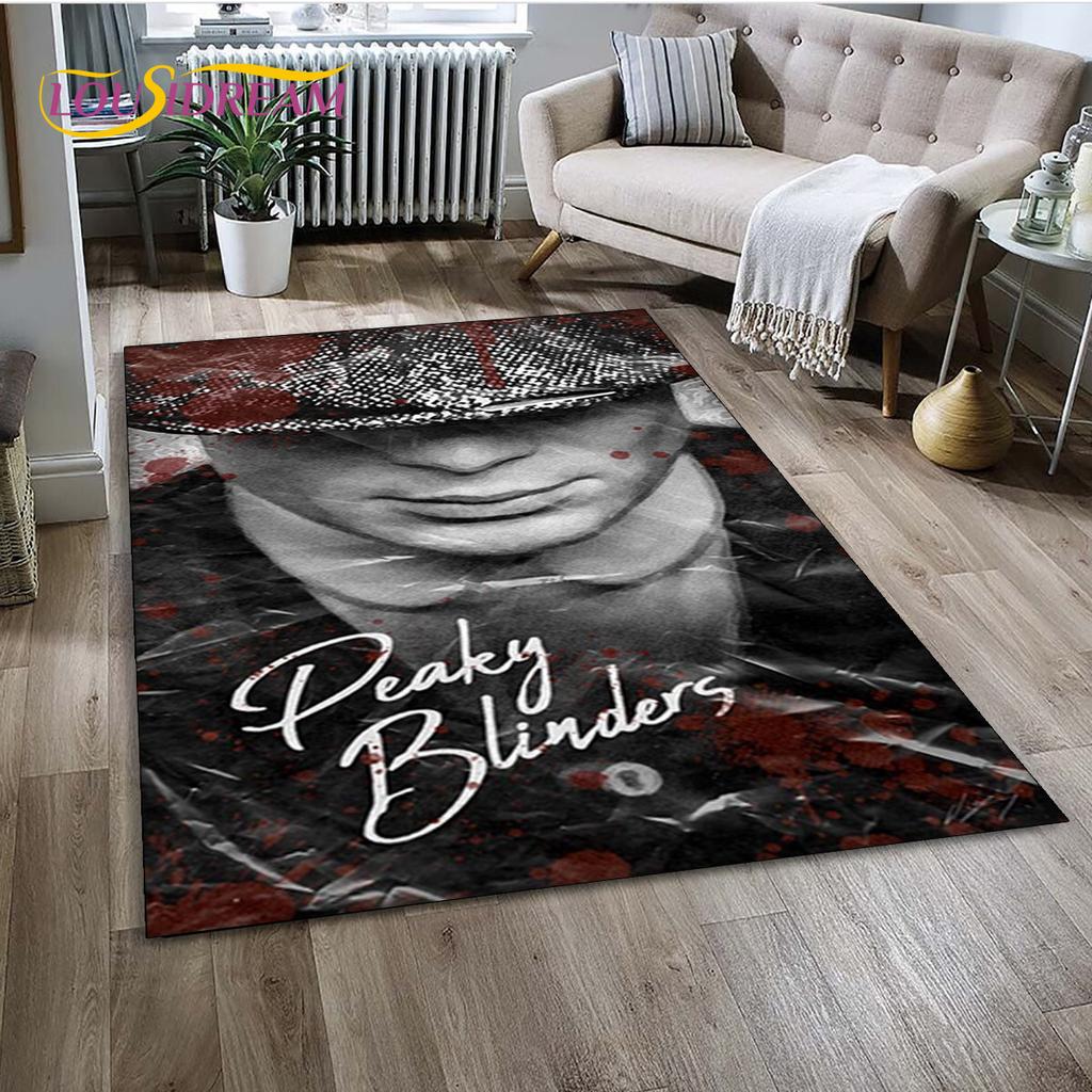 P-Peaky Blinders Tommy Shelby Area Rug,Carpet Rug for Home Living Room Children's Bedroom Sofa Doormat Decor,Non-slip Floor Mat
