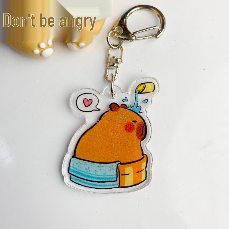 Double-Sided Acrylic Guinea Pig & Capybara Keychain – Cute, Funny Backpack Pendant, Small Gift