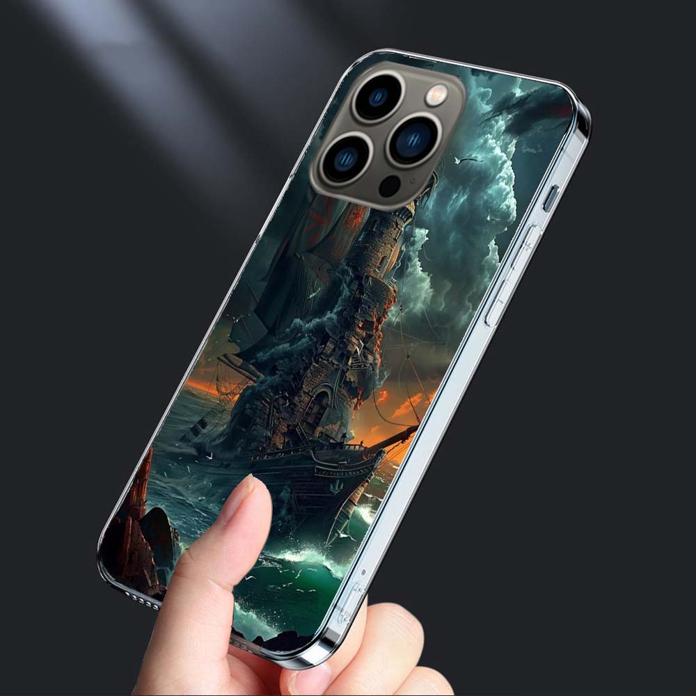 Lighthouse Phone Case For Iphone 16E 15 Pro 14 Plus 17E 16 17 Pro Max Air 11 12 13 Mini Shockproof Capa Cute Cover TPU Clear