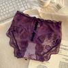 Lingerie Cotton Crotch Sweet Lace Panties Mesh Mid Waist Underwear for Women Transparent Bow Lace Flower Briefs Girl