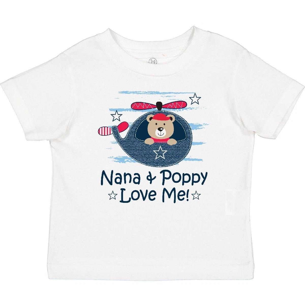 

Inktastic Nana And Poppy Love Me Outfit Baby kids boys T-Shirt From Boy Clothing Grandkids 160