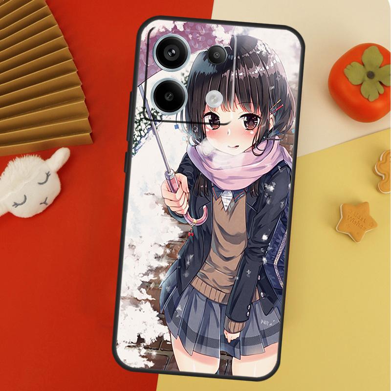Anime girl cartoon japan cute Case For Xiaomi Redmi 14C 13C 10C 12C Redmi Note 14 13 Pro 12 11 9 10 9S 10S 11S 12S Cover