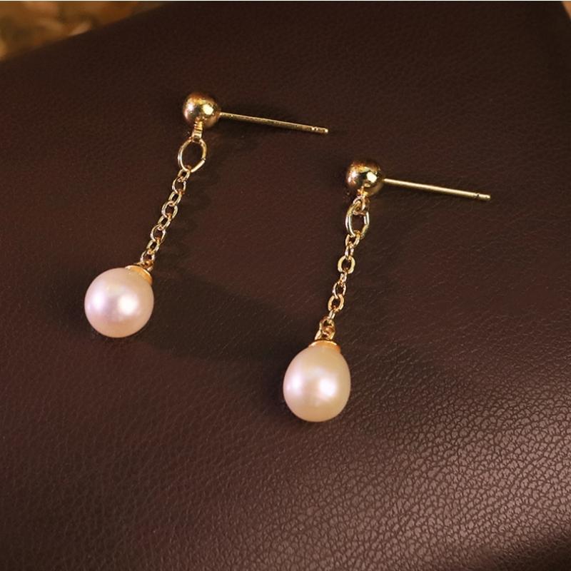 Long Chain Tassel Design Natural Freshwater Pearl Drop Earrings S925 Silver Needle Luxury Women Pearl Jewelry