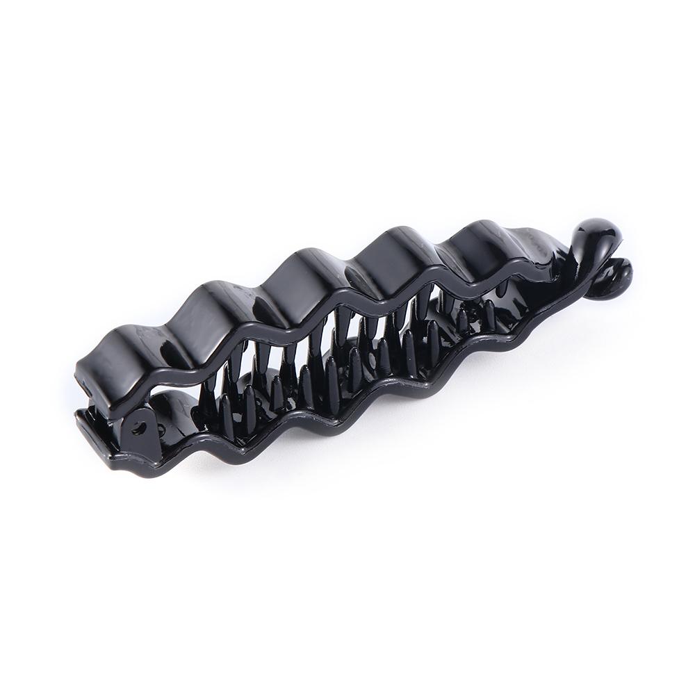 Black Wave Banana Hairpin Barrette Hair Clip Abs Plastic Ponytail Holder Styling Tools For Lady