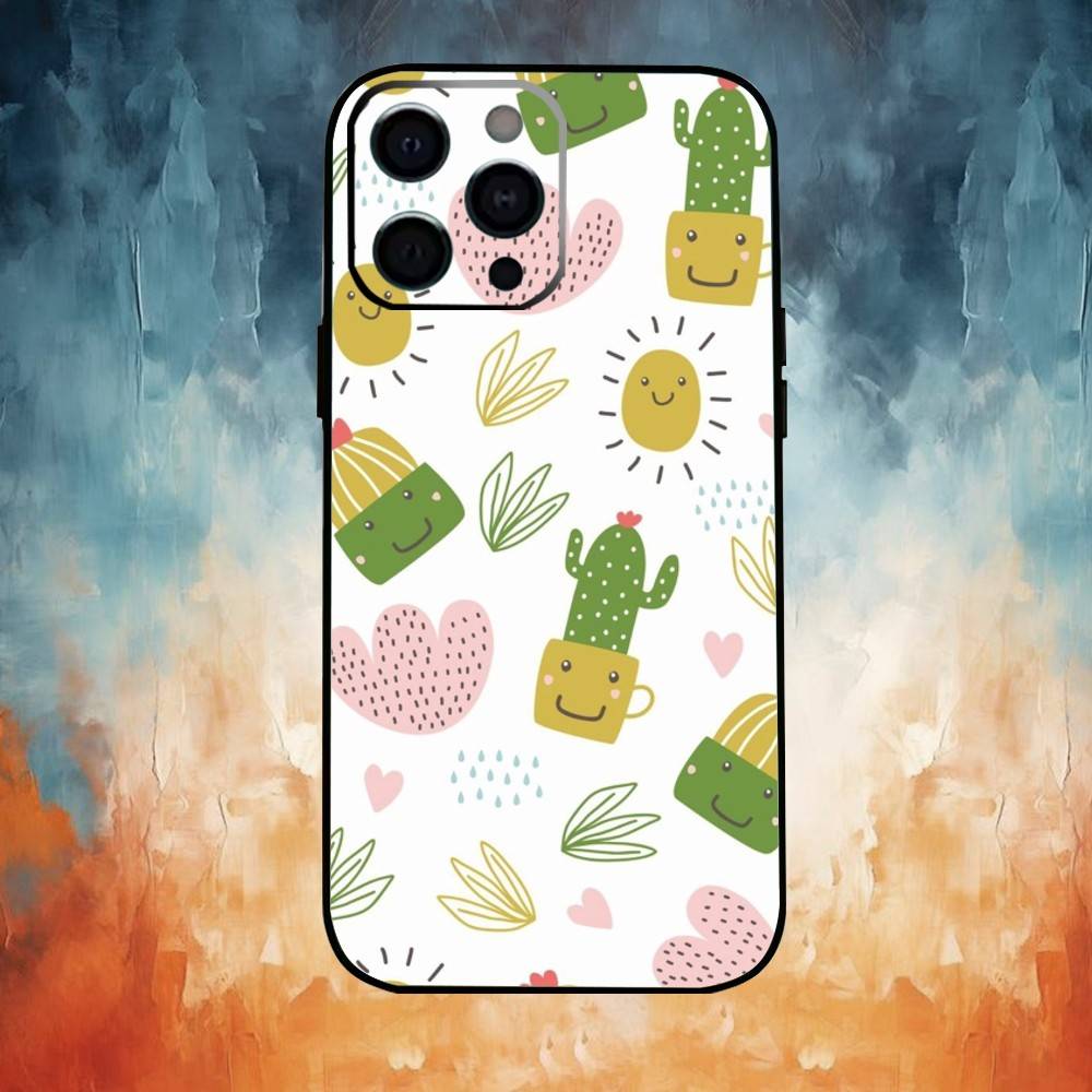 C-Cactus Succulents Phone Case For iPhone 17,16,15,14,13,12,11 Plus,Pro,Max,XS Silicone Soft Cover