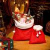 Red Velvet Red Santa Claus Gift Bags Large Capacity Santa Claus Bags  for Christmas