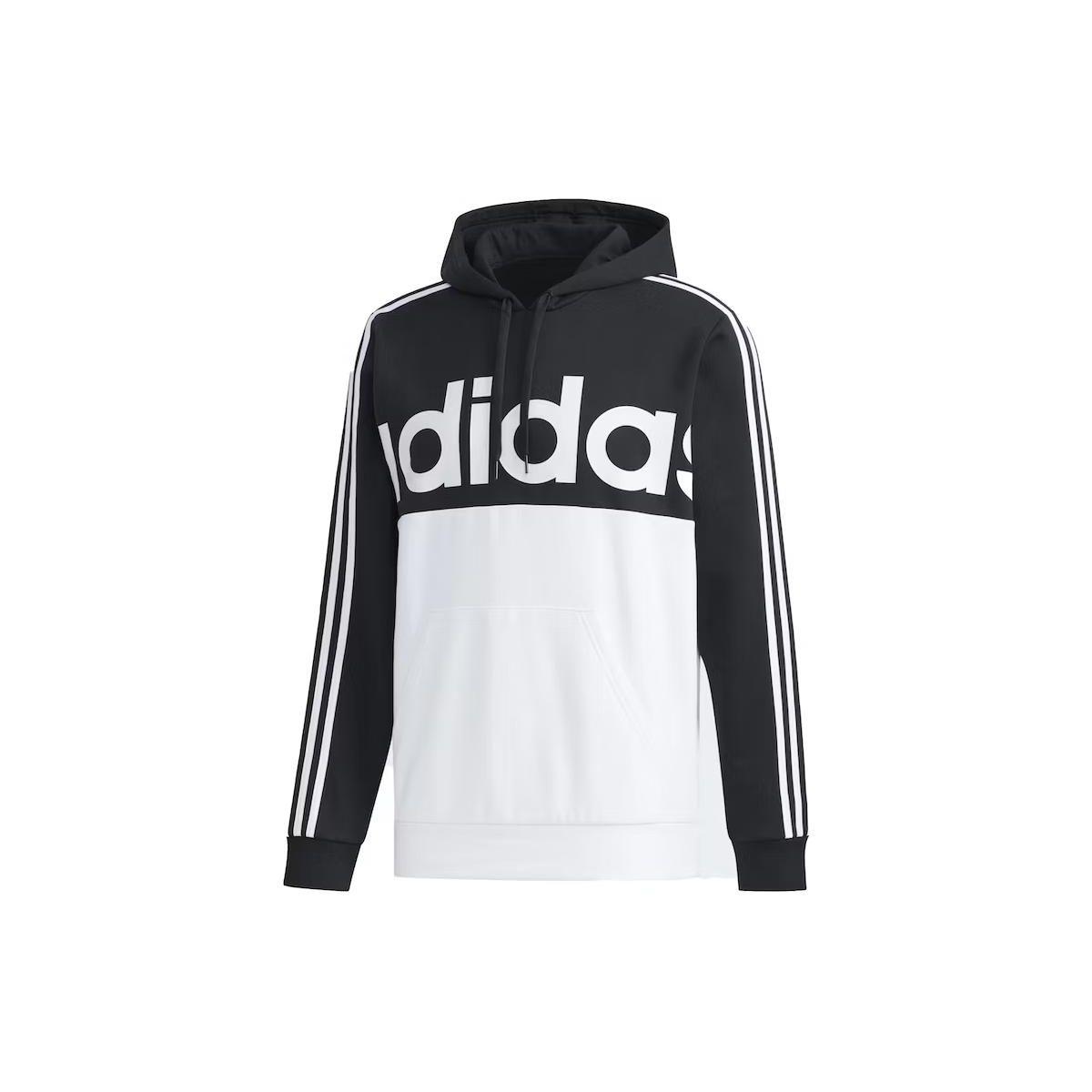 

adidas Essentials Colorblock Pullover Hoodie White/Black Men Streetwear FL8590 M