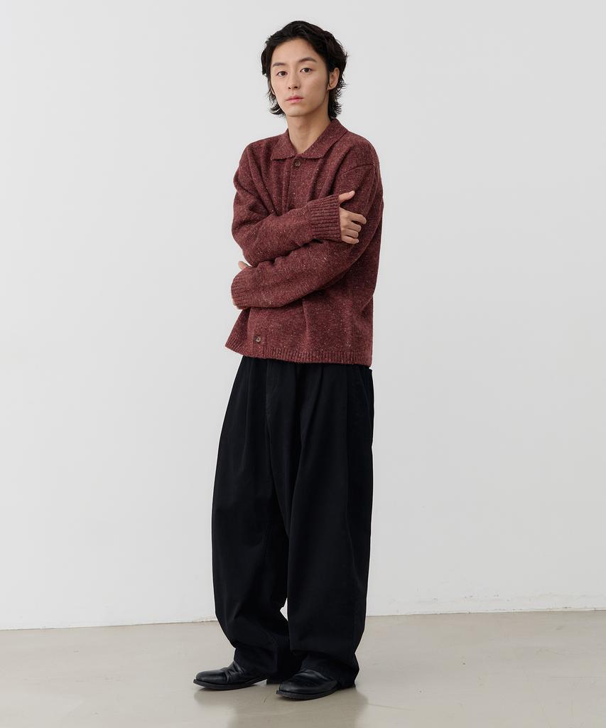 KNOUUN Wide Tapered Chino Pants (Black)