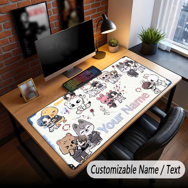 Custom Name Extended Mouse Pad,Stray Kids Gaming Desk Mat For Home Office Desktop Decor