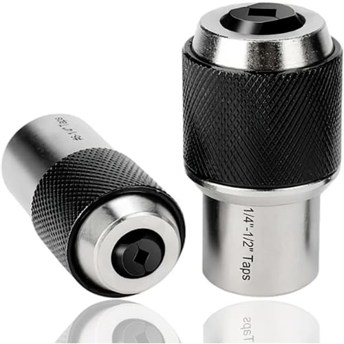 Bestgle Adjustable Socket Set Adapter, 2 Tap Sockets, Large + Small, 3/8 Drive 6-1/2 Inch, for Tight Work Areas, Reamers, and Threading with Square Wr