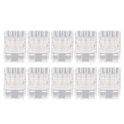 10Pcs COB LED Strip To Wire Connector 4Pin 10mm Transparent Solderless LED Adapter Connectors for