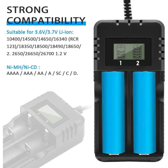 Chargeur De Batterie - Gbformat - LCD - Charge Rapide - 2 Fentes - Compatible Li-Ion/Ni-MH
