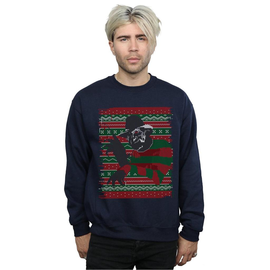 A Nightmare On Elm Street Mens Christmas Fair Isle Sweatshirt