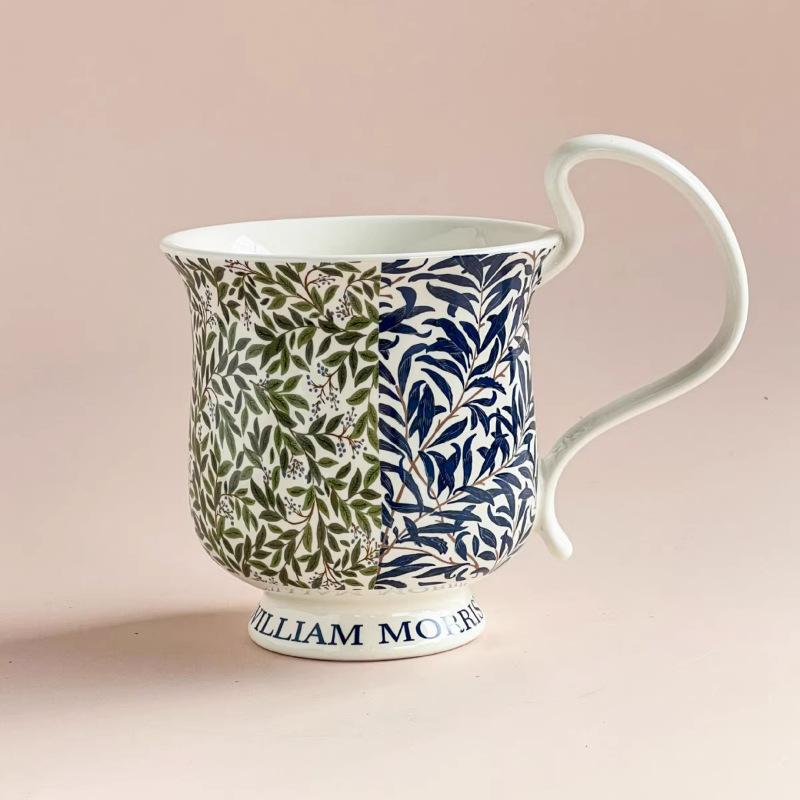 High End Floral Ceramic Mugs Water Bottles Retro Coffee Cups Large Capacity Latte Cups As Souvenirs and Gifts