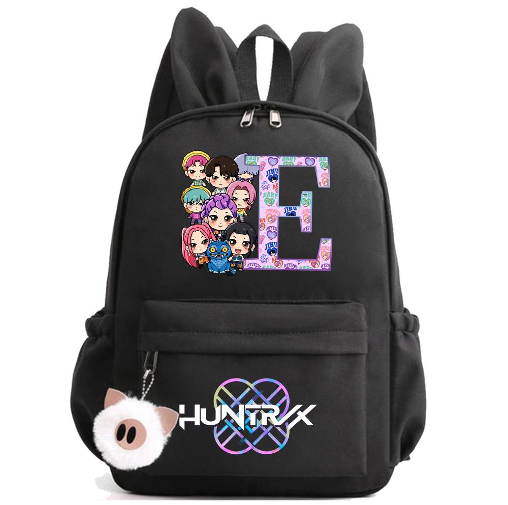 Anime 26 Englische Buchstaben K-Pop Bedruckter Rucksack Student Teenager Student Schultasche für Junge Mädchen Schultasche Kindergeschenk Damen Große Kapazität Reisetasche