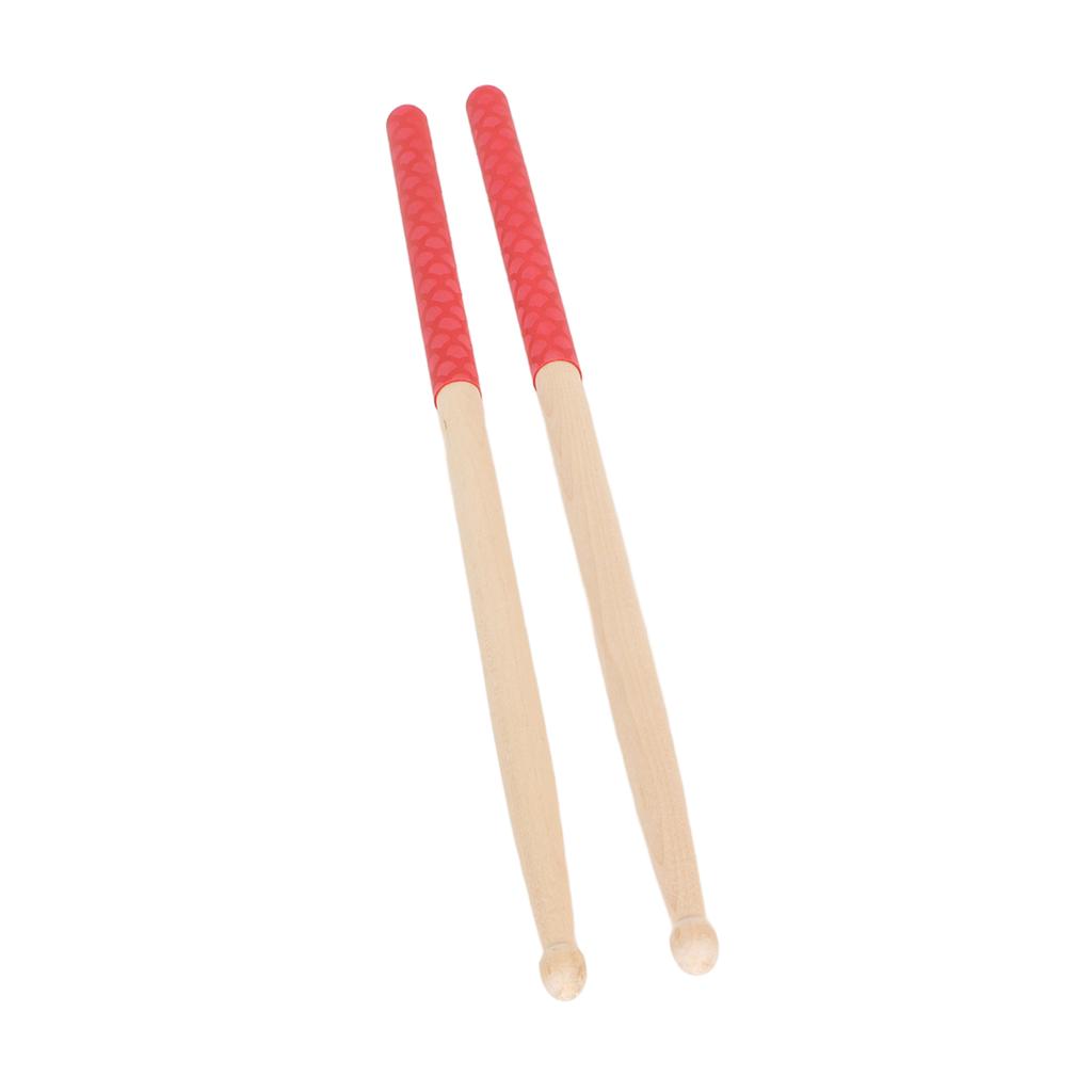 5A Drumsticks für Erwachsene Kinder Anfänger Ahorn Holzspitze Drumsticks mit rutschfestem Gummigriff für