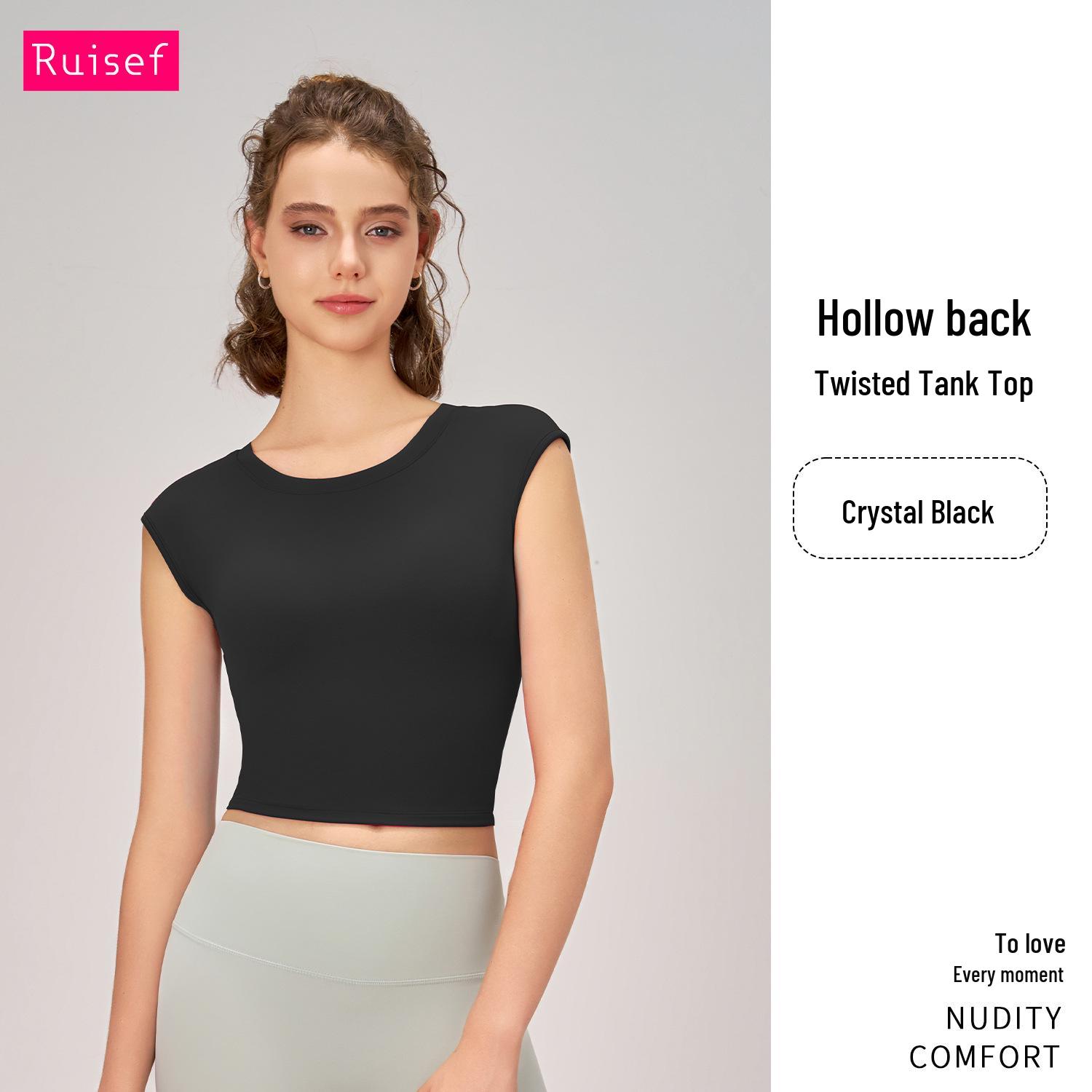 

Женский весенне-летний жилет для йоги с нагрудной подушечкой - полая спина, ударопрочный спортивный топ M