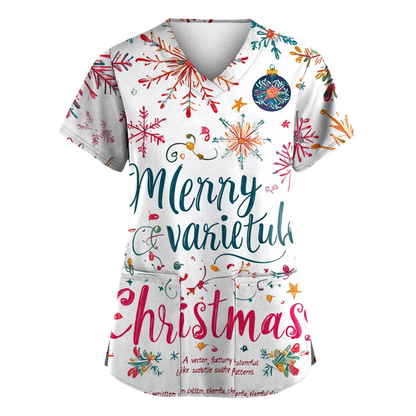 

Женская мода с v-образным вырезом, короткими рукавами и карманами, топы с принтом XXXL розовый