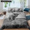 Highland Cow King Queen Duvet Cover Bull Bedding Set for Adults Cattle 2/3pcs Quilt Cover Farm Animal Polyester Comforter Cover