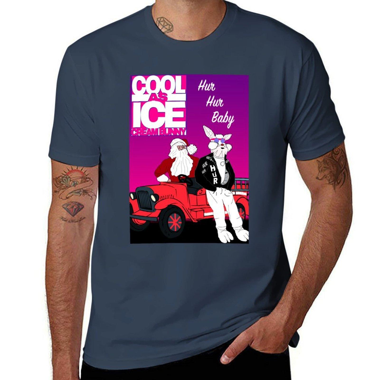 Cool As Ice Cream Bunny Tshirt Casual Fashion Print Tee Top S
