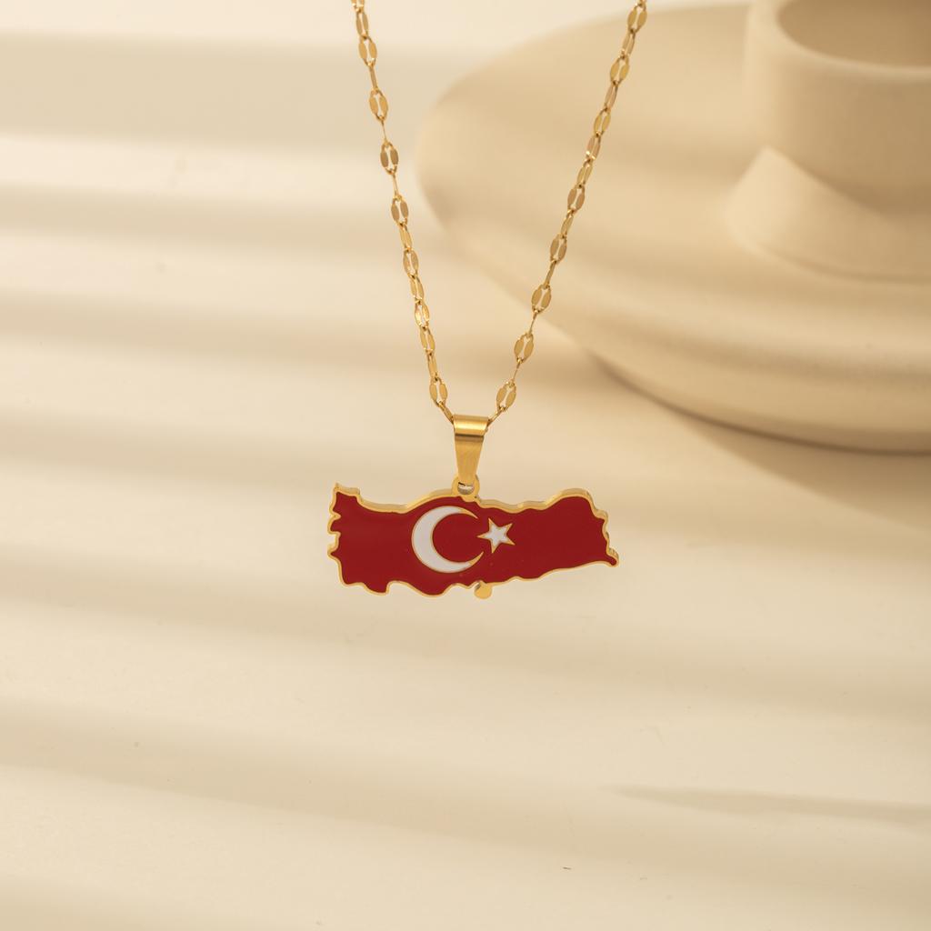Hot Selling Creative World Maps Venezuela Dominican Paraguay National Flags Stainless Steel Jewelry Necklace Pendant