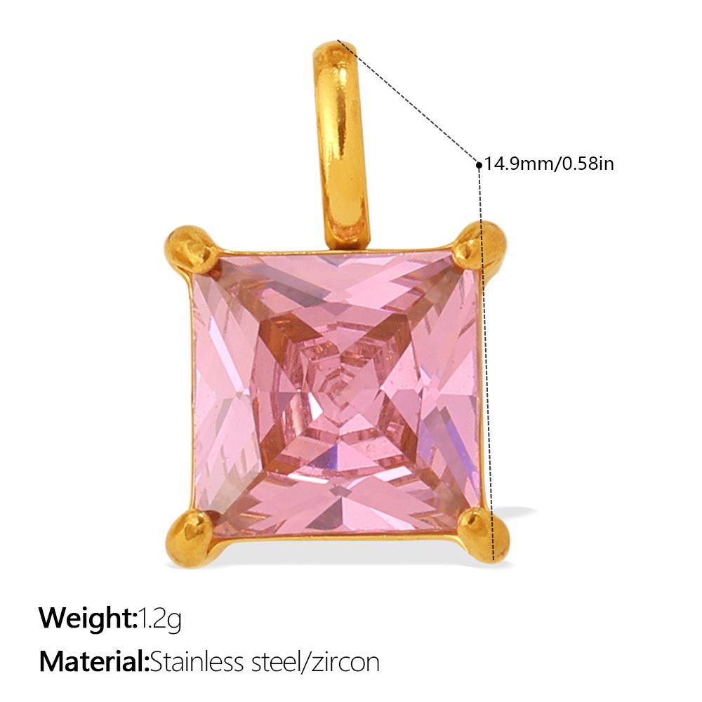 Yori 2Pcs Stainless Steel Gold PVD Plated Cubic Zirconia Pendant for DIY Necklace Bracelet Earring Jewelry Making Accessories