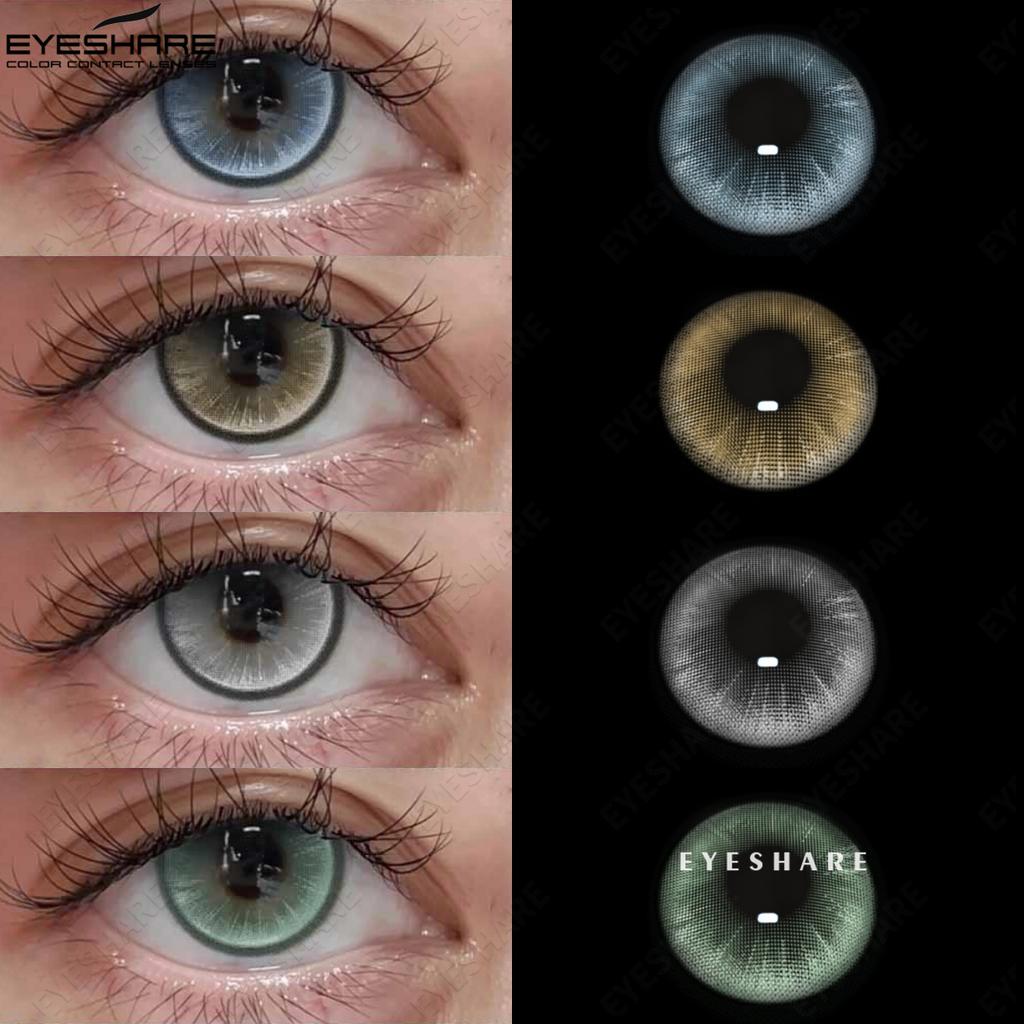 Eyeshare Colored Contact Lenses Comfortable Natural Brown Contact Lenses Blue Eye Makeup Lenses Green Colored Makeup Contact Lenses 1 Pair