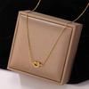 High-End Heart & Geometric Titanium Steel Clavicle Necklace for European & American Markets