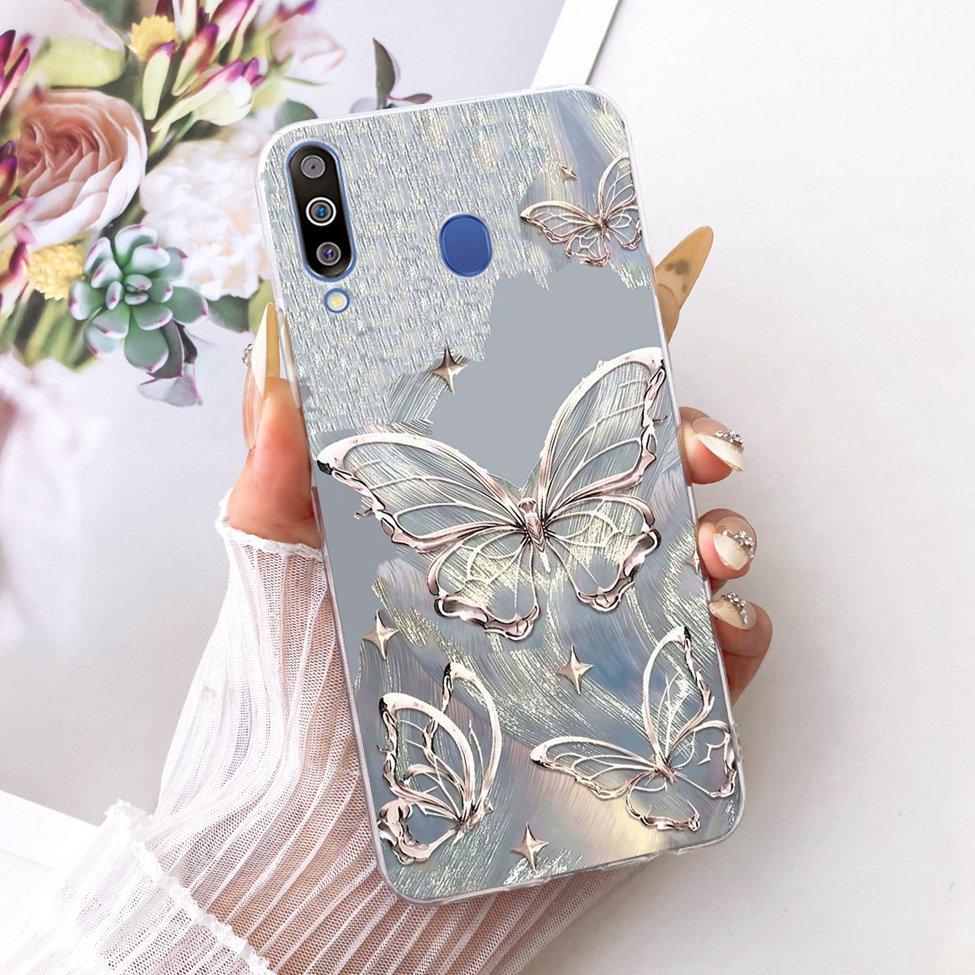 Für Samsung A40S Hülle Transparent Niedliche Katze Mode Schmetterling Lustig Bemaltes Gehäuse Für Samsung Galaxy A40S Abdeckung SM-A3050