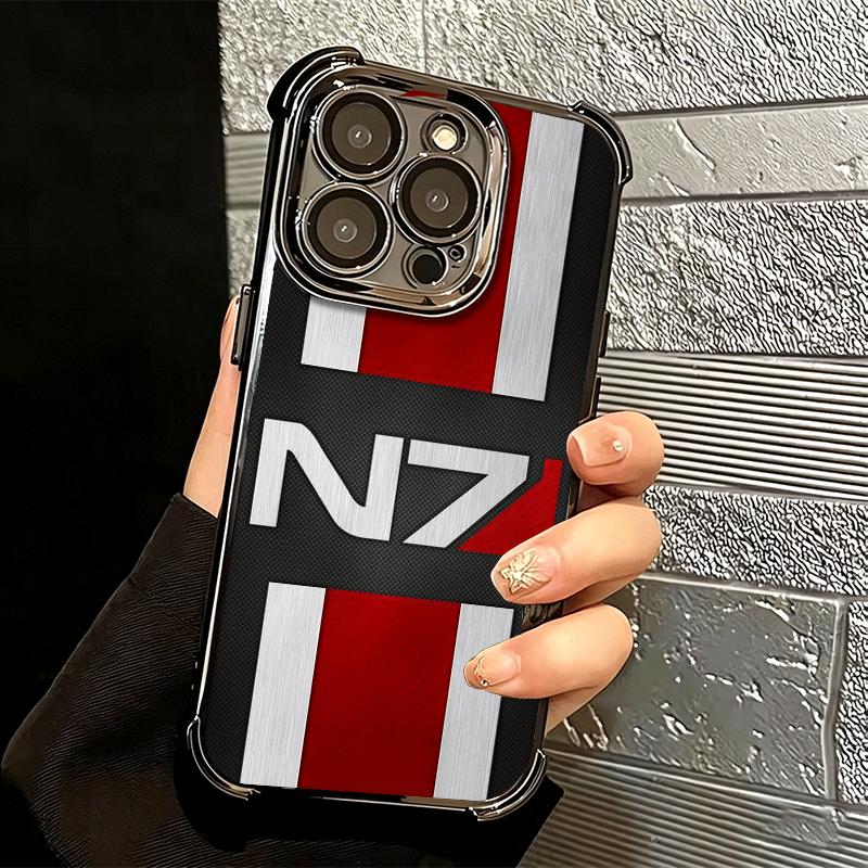 N7 Mass Effect Soft Phone Case For iPhone 15 16 17 Air 14 Pro Max 16E Plus 13 12 Mini Plating Anti-Fall Fundas