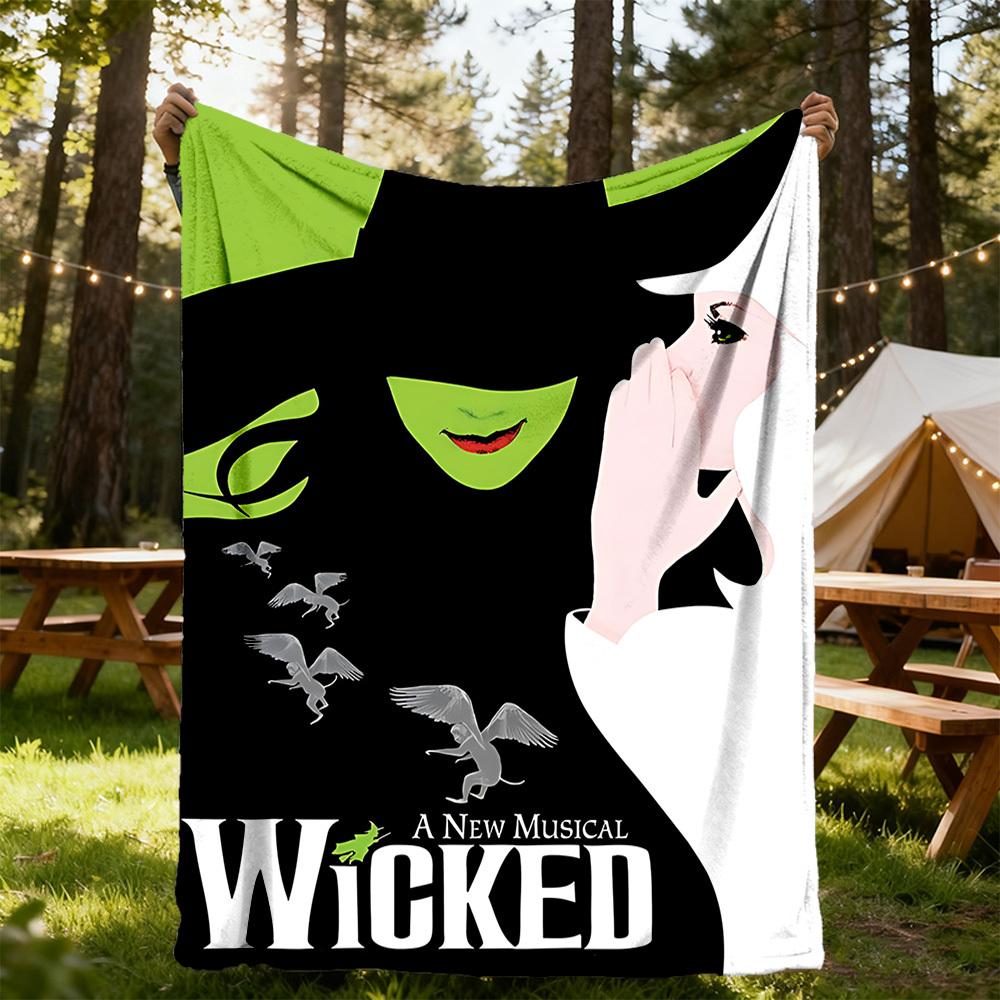 1pc Wicked Outdoor Blanket Lightweight Flannel, Soft & Warm, All-Season Use for Sofa, Outdoor, Camping, Living Room, Office114