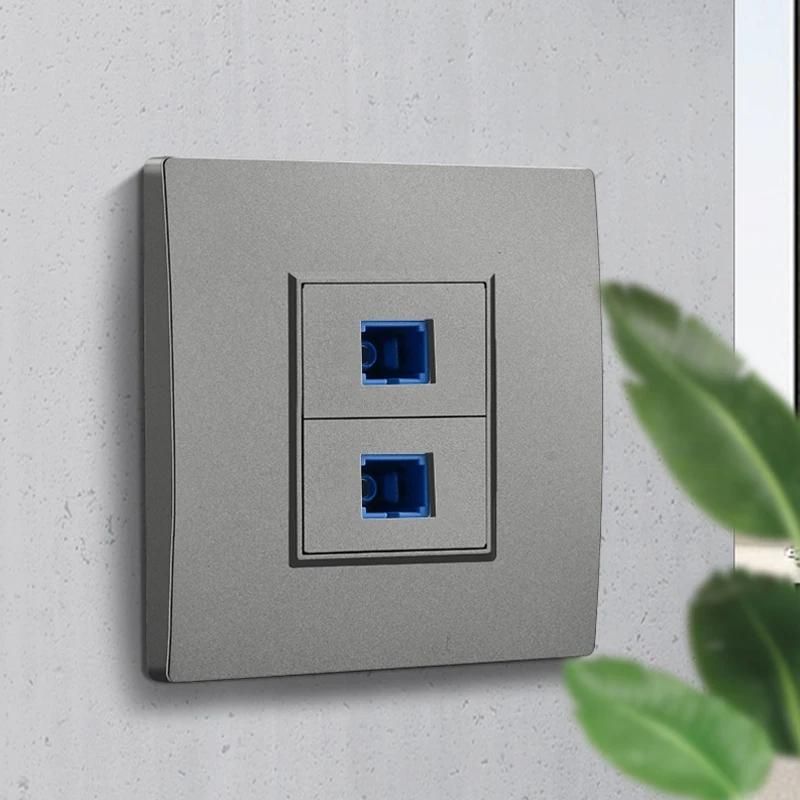 Depoguye Επιτοίχιος πίνακας υποδοχής πληροφοριών οπτικών ινών μίας θύρας, πάνελ σύνδεσης τοίχου οπτικών ινών SC με καλώδιο οπτικών ινών