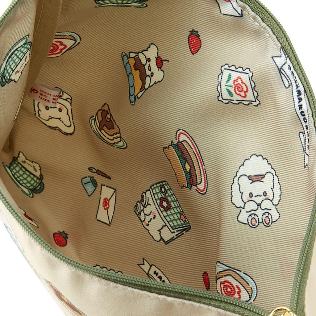 Sanrio Flat Pouch Set Hanamaru Ghost Polyester Cotton Steel 931021 (Always Together!)