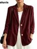 New Foreign Women's Autumn Winter Casual Versatile Temperament Vintage Corduroy Blazer