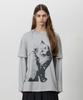 THREE TO EIGHTY [2Nd Reorder] Double Long Sleeve Cat Tee M.Grey