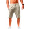 Nuevos pantalones cortos de lino y algodón para hombre, pantalones de lino de Color sólido transpirables de verano para hombre, ropa informal deportiva S-3XL