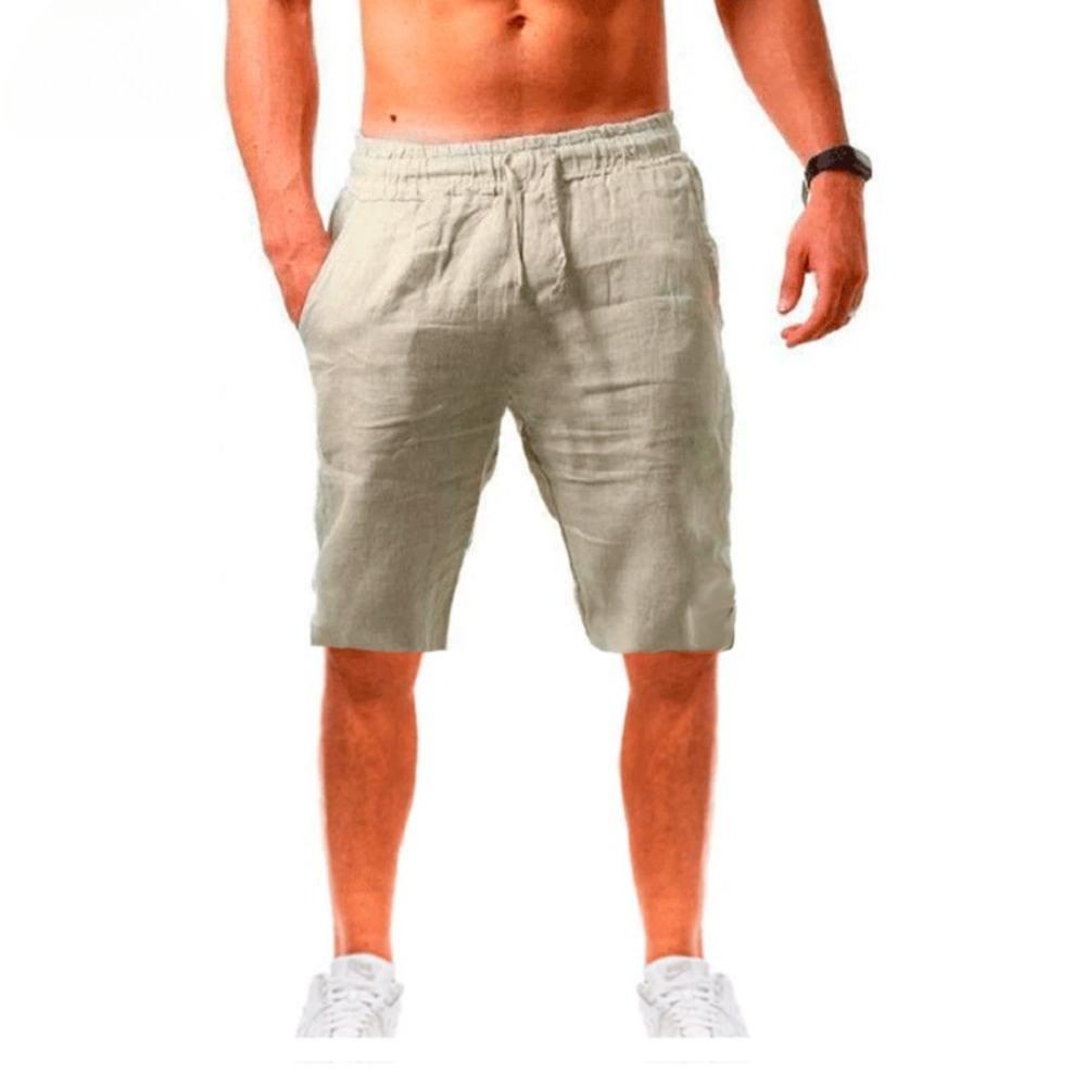 Nuevos pantalones cortos de lino y algodón para hombre, pantalones de lino de Color sólido transpirables de verano para hombre, ropa informal deportiva S-3XL
