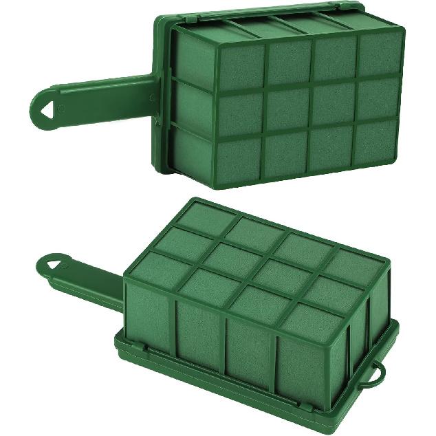 Hahood 2 Pieces Floral Foam Cage with Floral Foam Flower Arrangement Foam Cage with Handle Rectangle Flower Foam Cage Holder for Fresh Flowers, Home