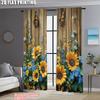 2pcs   Curtains Digital Printed  print Rustic Sunflower Machine Washable (without rod) Stuff Clearance Perfect for Bedroom