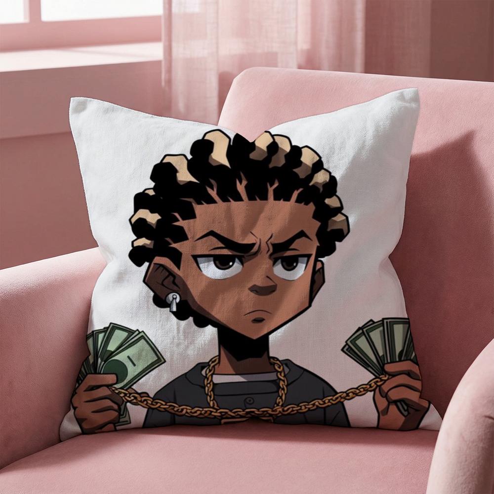 Cartoon A-Boondocks Retro Cushion Cover Multi-Scene Pillow Cover for Home & Car - Reversible, Soft & Durable for Daily Use